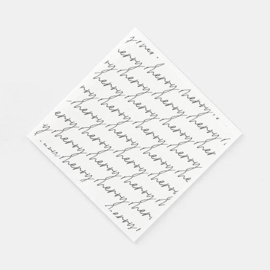 Chic Script frohe Weihnachts Typografie Muster Serviette (Ecke)