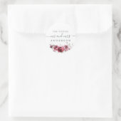 Chic Script Future Mr. Burgundy Floral Runder Aufkleber (Tasche)