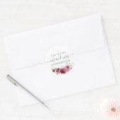 Chic Script Future Mr. Burgundy Floral Runder Aufkleber (Umschlag)