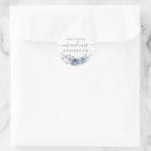 Chic Script Future Mr. Dusty Blue Floral Runder Aufkleber (Tasche)