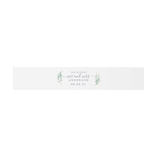 Chic Script Future Mr. Green Foliage Wedding Einladungsbanderole (Flach)