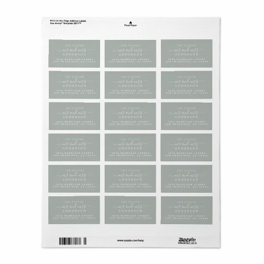 Chic Script Future Mr. Grey Rücksendeadresse Adressaufkleber (Vorne)