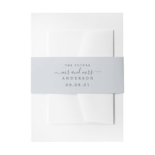 Chic Script Future Mr. Ice Blue Wedding Einladungsbanderole