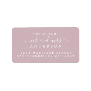 Chic Script Future Mr. Lila Wedding Address Adressaufkleber