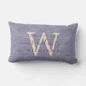 Chic Script Future Mr. Monogram Blue Linen Lendenkissen (Rückseite)