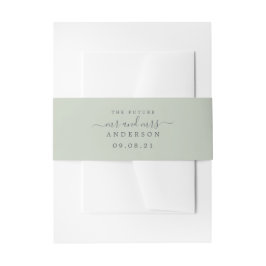Chic Script Future Mr. Pastel Green Wedding Einladungsbanderole