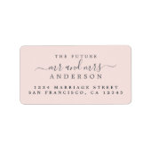 Chic Script Future Mr. Pink Wedding Address Adressaufkleber (Vorne)