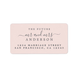 Chic Script Future Mr. Pink Wedding Address Adressaufkleber