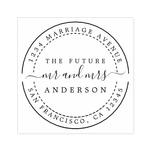 Chic Script Future Mr. Round Rücksendeadresse Gummistempel (Prägung)