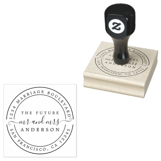 Chic Script Future Mr. Round Rücksendeadresse Gummistempel (Stempel)