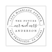 Chic Script Future Mr. Round Rücksendeadresse Gummistempel (Prägung)