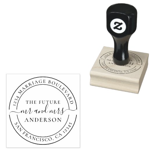 Chic Script Future Mr. Round Rücksendeadresse Gummistempel (Stempel)