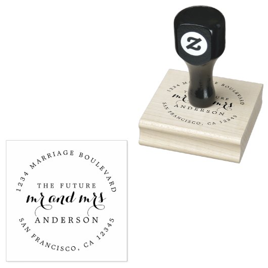 Chic Script Future Mr. Round Rücksendeadresse Gummistempel (Stempel)