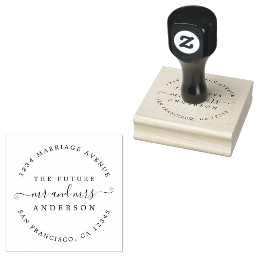 Chic Script Future Mr. Round Rücksendeadresse Gummistempel (Stempel)