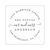 Chic Script Future Mr. Round Rücksendeadresse Gummistempel (Prägung)