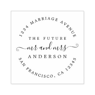 Chic Script Future Mr. Round Rücksendeadresse Gummistempel