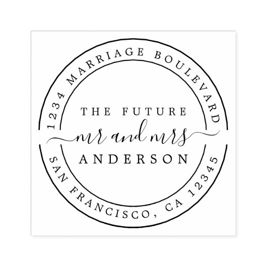 Chic Script Future Mr. Round Rücksendeadresse Gummistempel (Prägung)