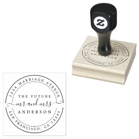 Chic Script Future Mr. Round Rücksendeadresse Gummistempel (Stempel)