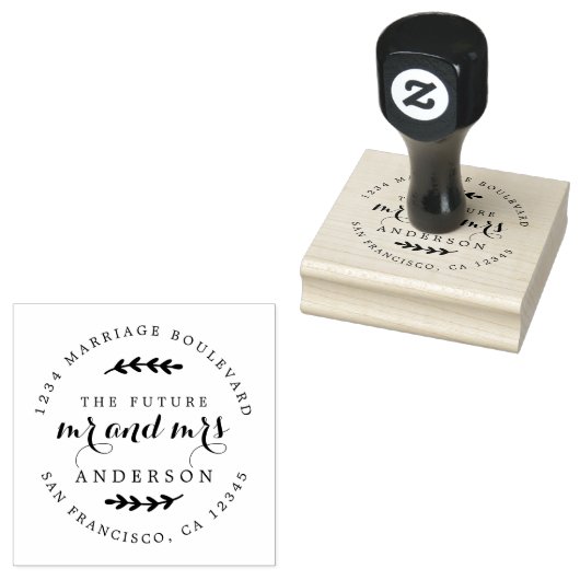 Chic Script Future Mr. Round Rücksendeadresse Gummistempel (Stempel)