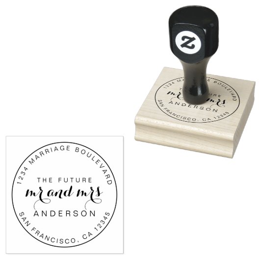 Chic Script Future Mr. Round Rücksendeadresse Rub Gummistempel (Stempel)