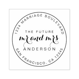 Chic Script Future Mr. Round Rücksendeadresse Rub Gummistempel