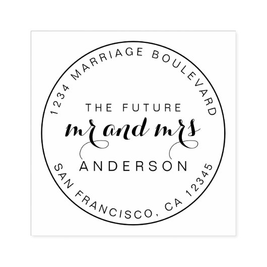 Chic Script Future Mr. Round Rücksendeadresse Rub Gummistempel (Prägung)