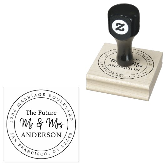 Chic Script Future Mr. Round Rücksendeadresse Rub Gummistempel (Stempel)
