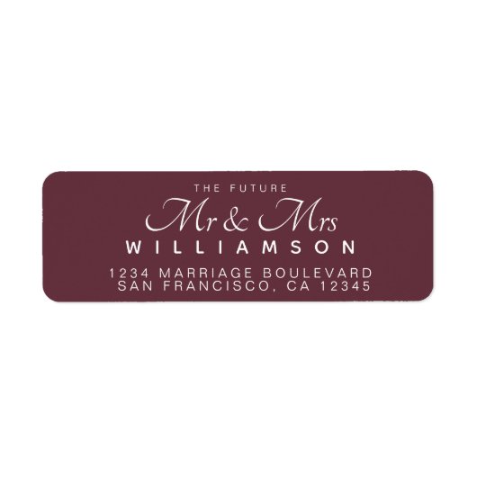 Chic Script Future Mr. Wedding Address (Vorne)