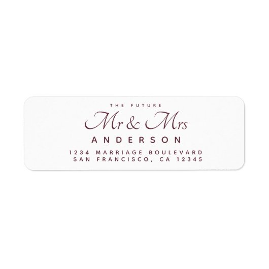 Chic Script Future Mr. Wedding Address (Vorne)