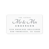 Chic Script Future Mr. Wedding Address Adressaufkleber (Vorne)