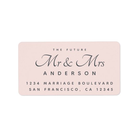 Chic Script Future Mr. Wedding Address Adressaufkleber (Vorne)