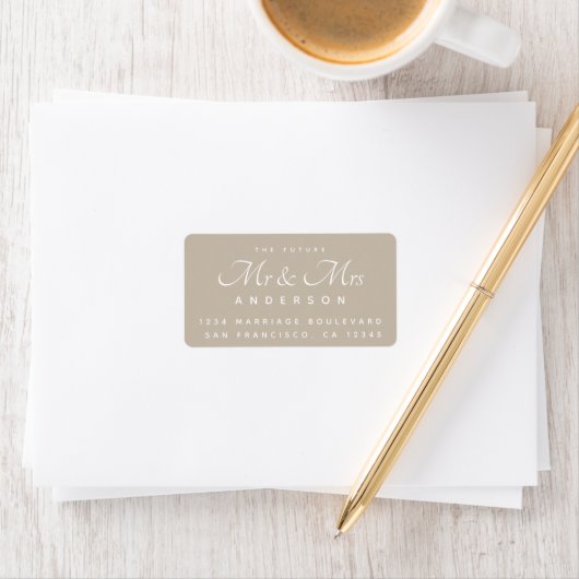Chic Script Future Mr. Wedding Address Adressaufkleber (Insitu)