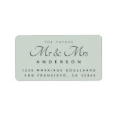 Chic Script Future Mr. Wedding Address Adressaufkleber (Vorne)