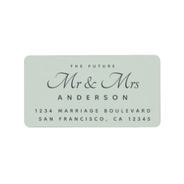 Chic Script Future Mr. Wedding Address Adressaufkleber