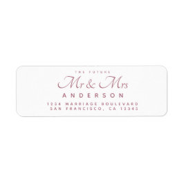 Chic Script Future Mr. Wedding Address Label