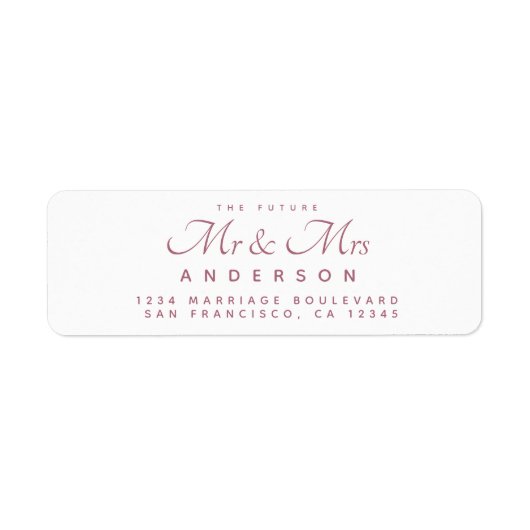 Chic Script Future Mr. Wedding Address Label (Vorne)