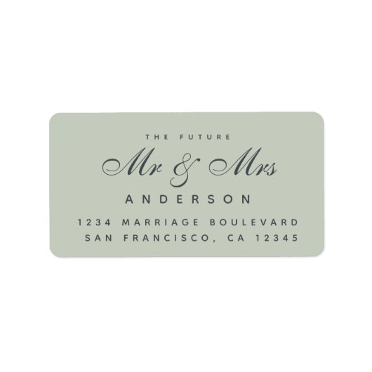 Chic Script Future Mr. Wedding Address Label Adressaufkleber (Vorne)