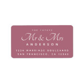 Chic Script Future Mr. Wedding Address Label Adressaufkleber (Vorne)