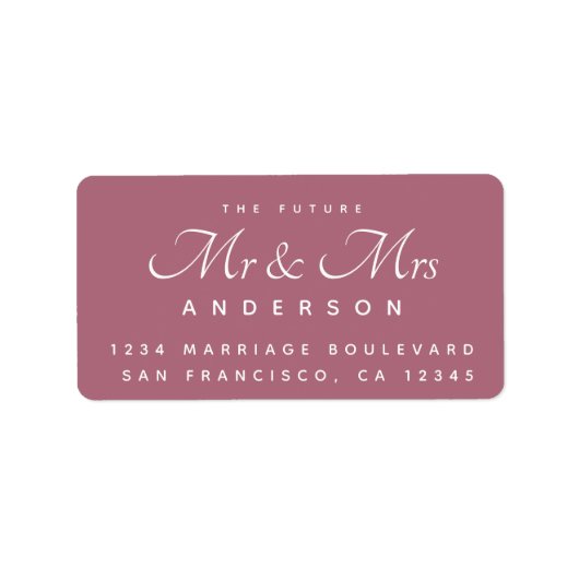 Chic Script Future Mr. Wedding Address Label Adressaufkleber (Vorne)