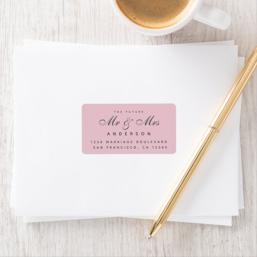 Chic Script Future Mr. Wedding Address Label Adressaufkleber (Insitu)