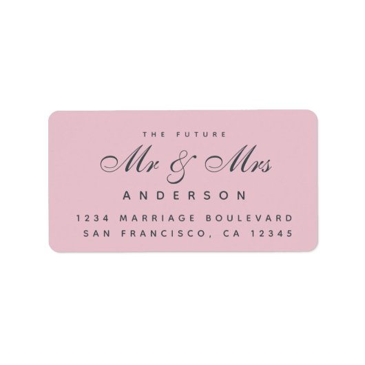 Chic Script Future Mr. Wedding Address Label Adressaufkleber (Vorne)