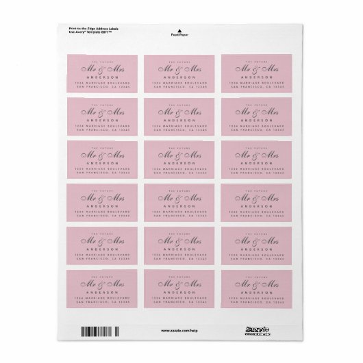 Chic Script Future Mr. Wedding Address Label Adressaufkleber (Vorne)