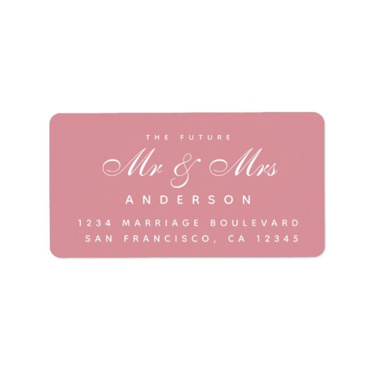 Chic Script Future Mr. Wedding Address Label Adressaufkleber (Vorne)