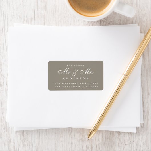 Chic Script Future Mr. Wedding Address Label Adressaufkleber (Insitu)