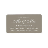 Chic Script Future Mr. Wedding Address Label Adressaufkleber (Vorne)