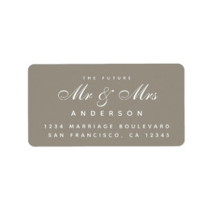 Chic Script Future Mr. Wedding Address Label Adressaufkleber