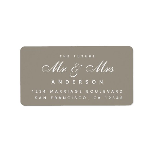 Chic Script Future Mr. Wedding Address Label Adressaufkleber (Vorne)