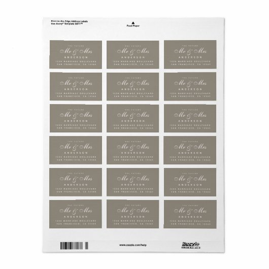 Chic Script Future Mr. Wedding Address Label Adressaufkleber (Vorne)