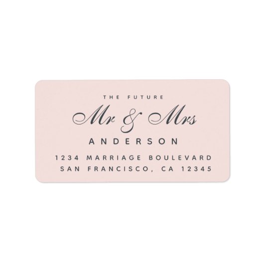 Chic Script Future Mr. Wedding Address Label Adressaufkleber (Vorne)