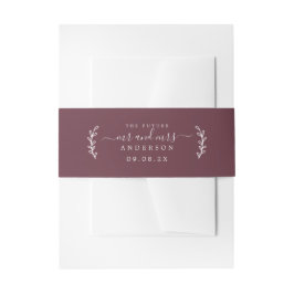 Chic Script Future Mr. Wedding Date Burgundy Einladungsbanderole
